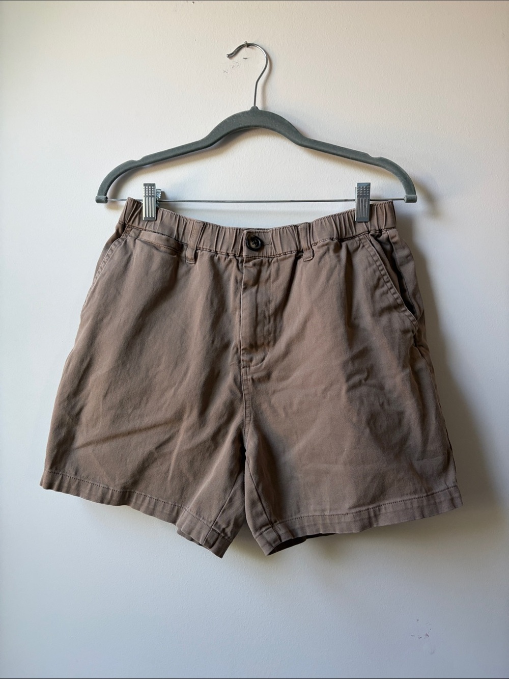Cove Men's Flat-Front Brown Elastic-Waist Shorts